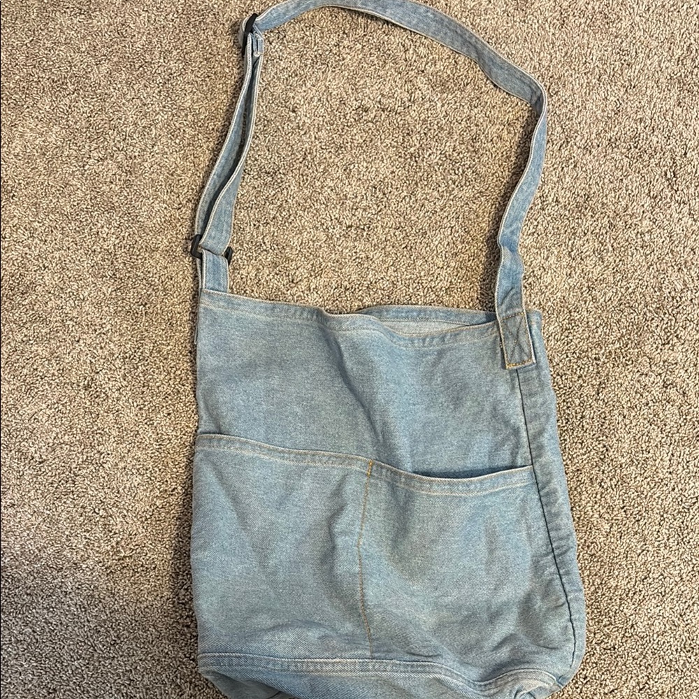 Blue Denim Tote Bag with adjustable straps